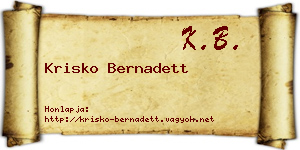 Krisko Bernadett névjegykártya